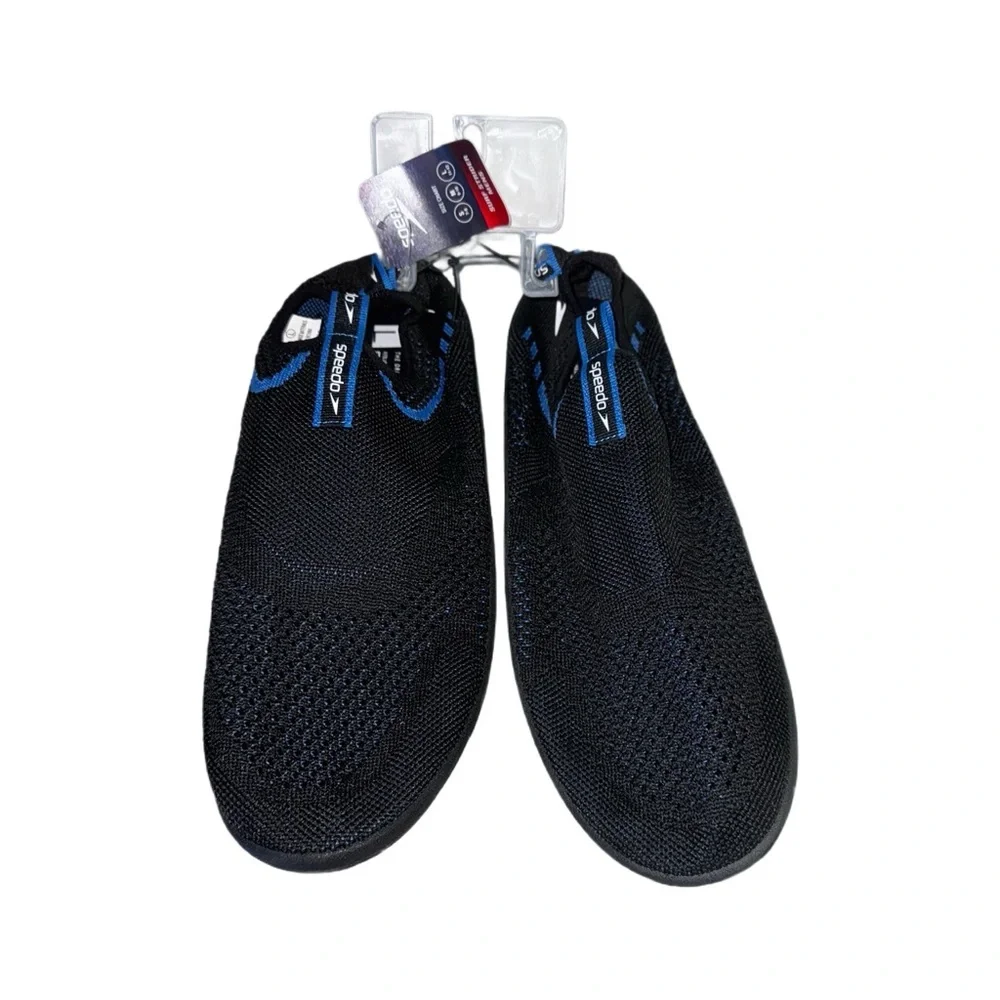 Speedo Black and Royal Blue Slip-On Water Shoes